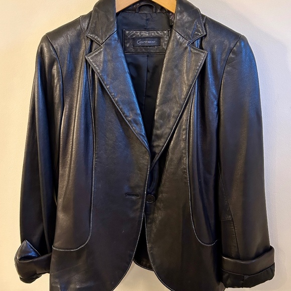 Context Other - Context Black Leather Jacket Size 8